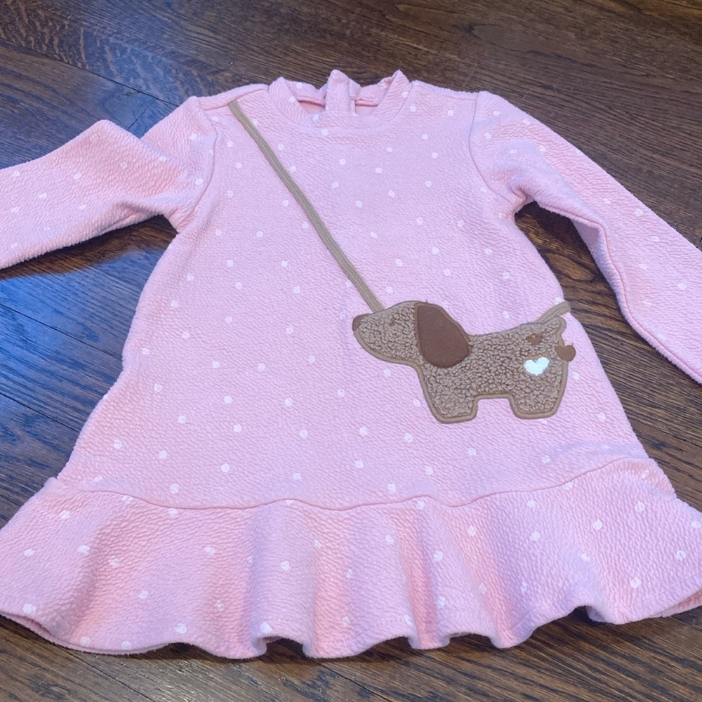 Mayoral pink dress with dog on the front size 24 months
